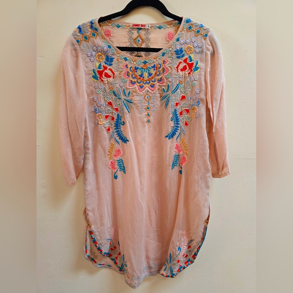 Embroidered Floral Beige Top